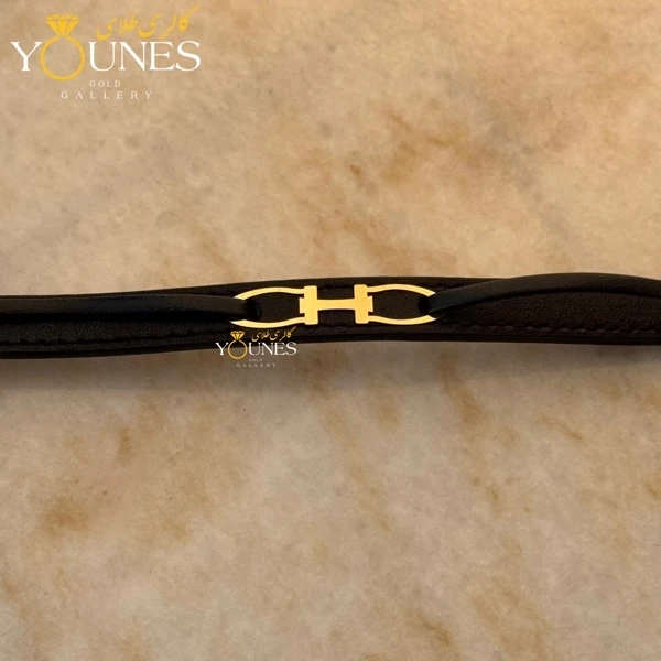 دستبند طلا چرم مردانه L188